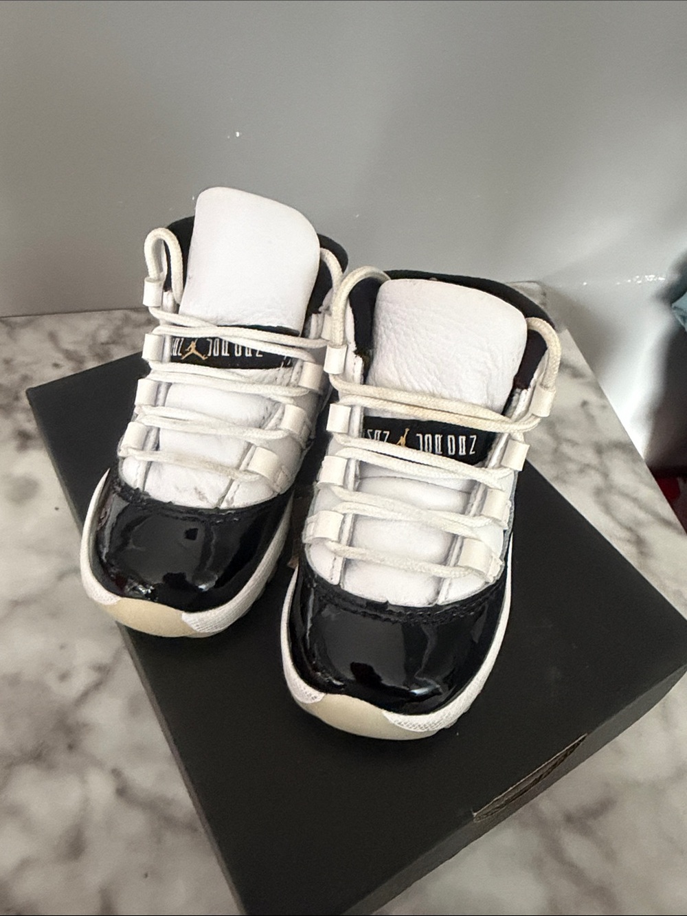 Nike Toddler Boys Black and White Patent Leather Sneakers